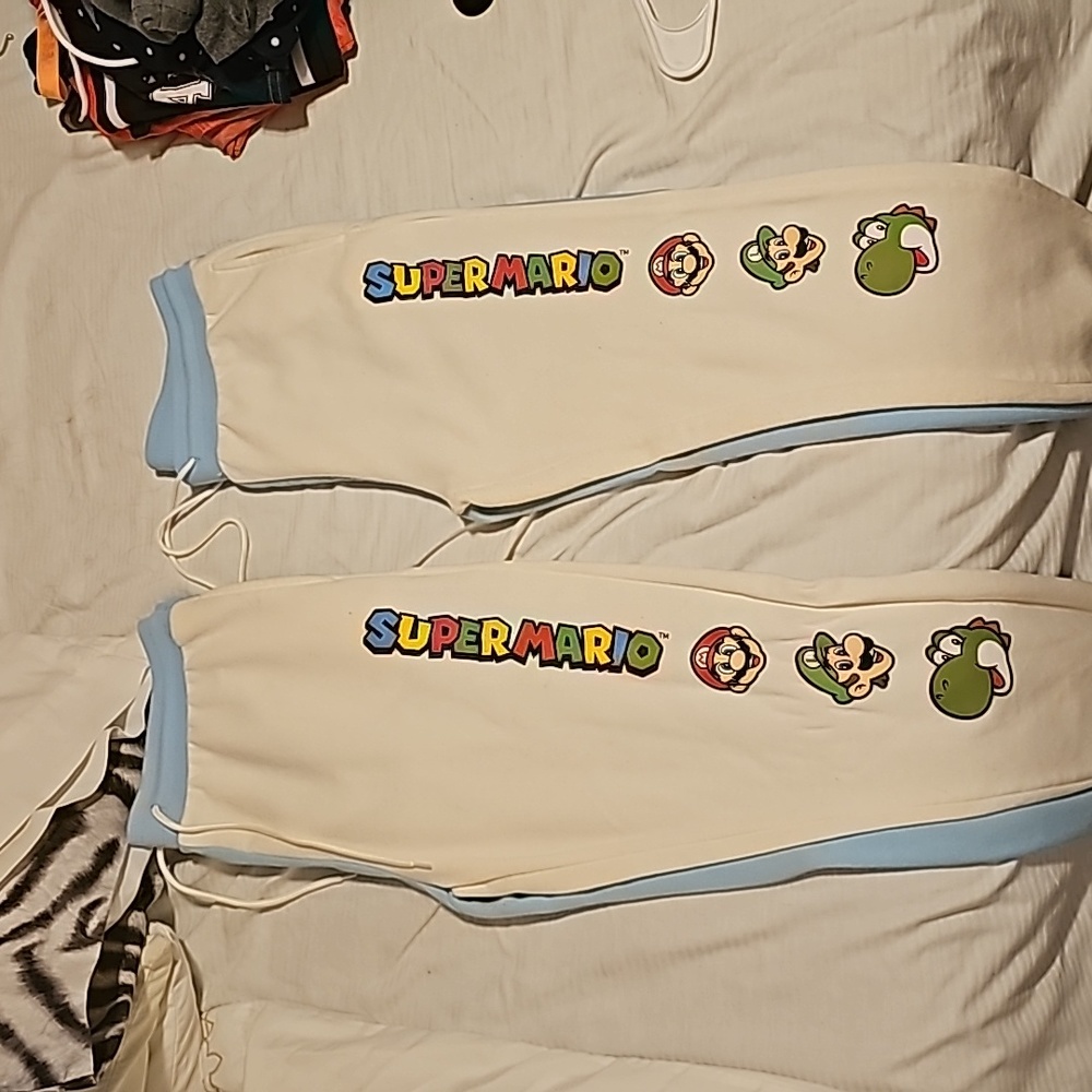 Super Mario Sweatpants 2pairs LRG and XL blue and off white
